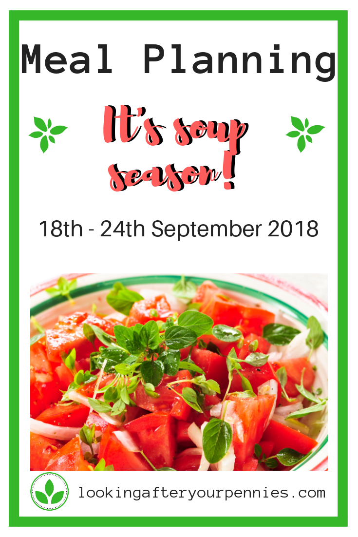 It's soup season! Take a look at the meal planning for this week. Get inspired, save money and keep family life organised. #mealplanning #frugalliving