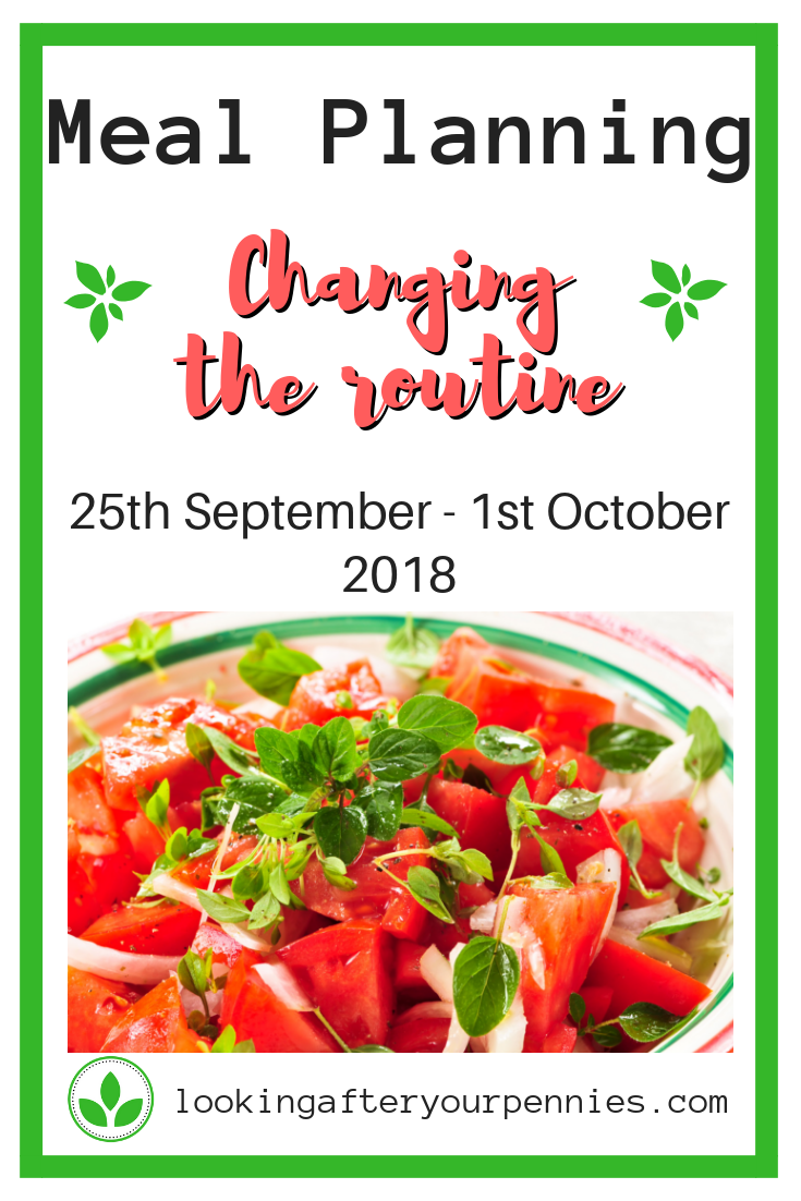 Meal Planning: Changing the Routine. Sometimes you need to make a big change to see a big difference. That's what we have done this week. Check it out. #mealplanning #frugalliving