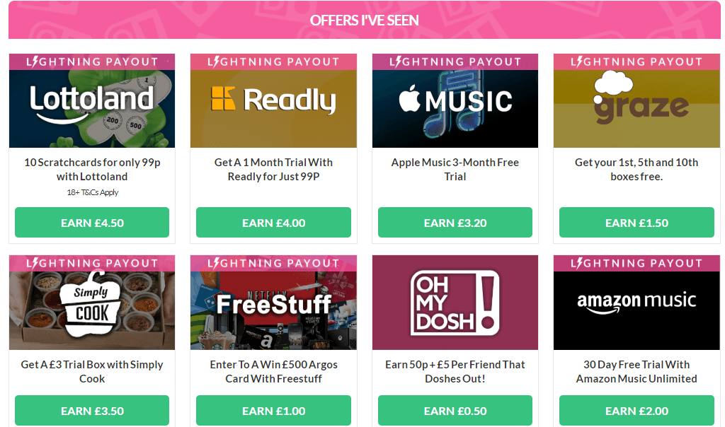 oh my dosh completed offers
