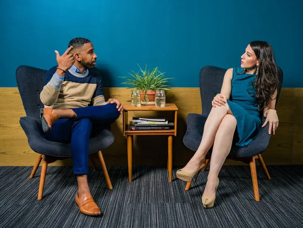a couple talking